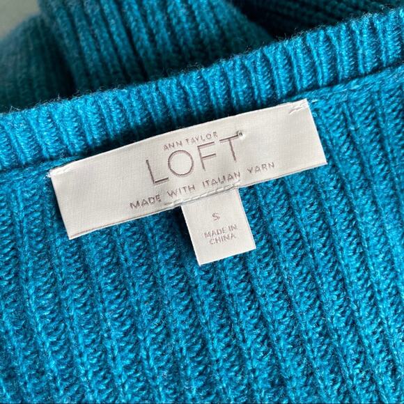 LOFT Blue Tunic Sweater With Flared Sleeves, S - Picture 5 of 7